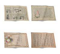 Chenlane Grand Set de Table XXL Napperon Rectangulaire Moderne Journal d'art Vintage Set de Table Uni Napperons Au Crochet 32x42cm（4Pcs）