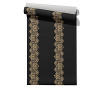 Chenlane Planche Murale Enfant Retro 3D Or Impermeable Lavable Mur Moderne | Planche murale robuste, anti-rayures et durable. Format : 45x500 cm. Ambiance Retro et 3D pour Enfant en Or, Impermeable.