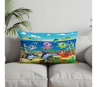 Chenlane Soie Housse Coussin Enfant Taie d'oreiller Decorative Rectangulaire Dessin Animé Mignon, Grossesse Soie Décoration Canapé 50x75cm