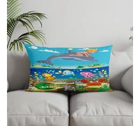 Chenlane Soie Housse de Coussin Imprimé Taie d'oreiller Salon Rectangulaire Dessin Animé Mignon, Fauteuil Jardin Cars Brillant, Lisse Et Épais 40x60cm