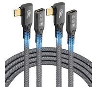 CHENLENIC 90degrés USB C 3.2 d'extension Câble 20Gbps, USBC 3.2 Gen2 Type-c Male to Female Extender Cable Ultra 4K@60Hz 240W Charging 20Gbps Data Transfer with SSD eGPU (90D 0.5M+0.5M)