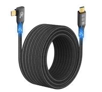 CHENLENIC Câble USB C 3.2 Gen2x2 20Gbps, 90Degree USB C 4K@60Hz UHD Video 5A/240W PD3.1 Fast Charge Cord with E-Marker Compatible with Thunderbolt 3/4 (90D 20G 240W 3M)