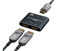 CHENLENIC Commutateur Convertisseur Bi-Directionnel Displayport 16K 2x1 16K @60Hz 4K @240Hz 2 entrées 1 sortie 1 entrée 2 sorties pour grands écrans, A0201