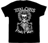CHENLIAA Total Chaos Street Punx T-Shirt Black T-Shirts à Manches Courtes(Large)