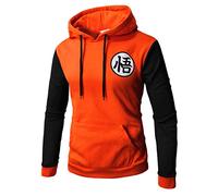 CHENMA Hommes Coton Cosplay Goku À Manches Longues Plein-Zip Bomber Veste À Capuchon Varsity Veste