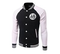 CHENMA Hommes Coton Cosplay Goku À Manches Longues Snap Avant Bomber Veste Varsity Veste