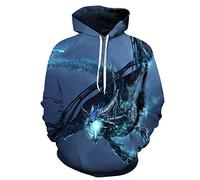 CHENMA Hommes Dragon 3D Imprimer Sweat à Capuche d'hiver doublé en Polaire Poche Kangourou