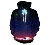 CHENMA Hommes EVA Evangelion 3D Imprimer Pull Sweat à Capuche avec Poche Kangourou