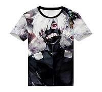 CHENMA Hommes Tokyo Ghoul 3D Imprimer Pull à Manches Courtes T-Shirt Regular Fit