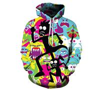 CHENMA Men Funny Cartoon Cosplay 3D Print Pullover Hoodie Sweatshirt with Front Pocket