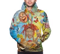 CHENMA Men Funny Cartoon Cosplay 3D Print Pullover Hoodie Sweatshirt with Front Pocket