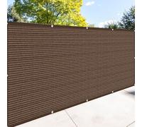 CHENMIAO Brise Vue Balcon 110 x 240 cm Vent, Protection UV, Opaque Écran de Balcon avec Trous et Serre Câbles, Résistant Au Vent pour Terrasse Jardin Patio, Marron