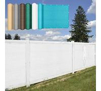 CHENMIAO Brise Vue Balcon 205 x 250 cm Vent, Protection UV, Opaque Cache Brise Balcon avec Trous et Serre Câbles, Résistant Au Vent pour Terrasse Jardin Patio, Blanc