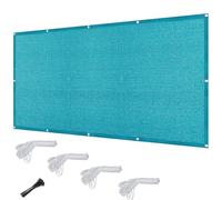 CHENMIAO Brise Vue Balcon Respirant 110 x 225 cm avec Attaches, Protection UV Brise Vent Terrasse Résistant Aux Contre Vent, Protection Contre Soleil pour Terrasse Jardin Patio, Bleu Ciel