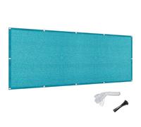 CHENMIAO Brise Vue Balcon Respirant 115 x 160 cm avec Attaches, Protection UV Cache Brise Balcon Résistant Aux Contre Vent, Protection Contre Soleil pour Terrasse Jardin Patio, Bleu Ciel