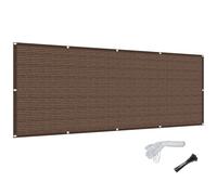 CHENMIAO Brise Vue Balcon Respirant 145 x 280 cm avec Attaches, Protection UV Cache Brise Balcon Résistant Aux Contre Vent, Protection Contre Soleil pour Terrasse Jardin Patio, Marron