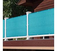 CHENMIAO Brise Vue Balcon Respirant 190 x 250 cm avec Attaches, Protection UV Écran de Balcon Résistant Aux Contre Vent, Protection Contre Soleil pour Jardin Terrain, Bleu Ciel