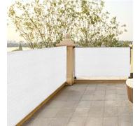 CHENMIAO Brise Vue Balcon Respirant 190 x 600 cm Vent, Protection UV, Opaque Écran de Protection avec Trous et Serre Câbles, Résistant Au Vent pour Balcon Jardin Terrain, Blanc