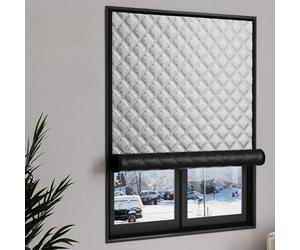 CHENMIAO Kit D'Isolation de Fenêtre 85 x 110 cm Coupe-Vent et Insonorisant, Isolant Thermique Rideaux Isolant Hivernage Pas Besoin de Percer des Trous Personnalisable pour l'hiver, Gris