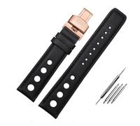 chenming Cuir 1853 adapté for la série de courses sportives PRS516 T91 bracelet de montre couche supérieure 20mm adapté au bracelet de montre chopin(Black rose gold)