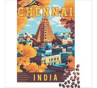 Chennai in India Puzzles 1000 pièces | puzzle pour un w nd prolongé le passe temps parfait pour un long w nd loin de la routine à la maison le soir38x26cm
