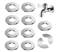 CHENNAN 10 Pièces Rosace Mitigeur Douche, Rosace Plate Robinet en Acier Inoxydable, Rosace de Robinet Chromées Split Rosace de Plomberie, Cache Tuyau Plomberie, pour Robinets, Conduites D'eau (24mm)