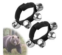 CHENNAN 2 Pièces Cloche Anti Ours Cloche Anti Ours Forte Portable pour Randonneurs Accessoire Sécurité avec Sangle de Fixation Tactile Cloches sur Le Sac à Dos pour Les Voyages en Plein air (Noir)
