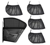 CHENNAN 4 Pièces Moustiquaires de Fenêtre de Voiture Moustiquaires de Fenêtre Latérale Protection UV Fenêtre Latérale Maille Rideaux de Voiture Taille Universelle pour 98% Toutes Les Voitures (Noir)