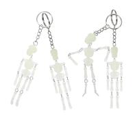 CHENNAN 4 Pièces Pendentif en Forme de Squelette Porte-Clés Pliable Squelette Pendentif Porte-Clés Pendentif Squelette Design Porte-Clés Polyvalent pour Clés,Décoration de Sac à Dos