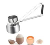 CHENNAN® Craquelier d'oeuf Topper de Coquille D'œuf Oeufs à la coque Cutter Topper Oeuf Top Remover Acier inoxydable toqueur à oeuf pour Enlever les Coquilles D'oeufs Crus Mous ou Durs (Argent 1)