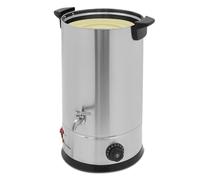chennnls Fondeur de cire électrique professionnel en acier inoxydable - 1800 W - Avec thermostat - 30 à 110 °C - Pour fabrication de bougies de soja - 220 V (argenté, 15 l)