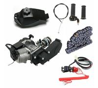 chennnls Kit moteur 49 CC - 2 temps - Moteur à traction - Kit de chaîne de transmission - Carburateur - Avec kit de moteur à engrenages pour Pocket Bike Mini Dirt Bike ATV Scooter Pocket Bike