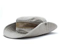 Chennuo Chapeau Soleil Homme Bobs Coton Pliable Outdoor Voyage Pecheur Chapeau Boonie Hat (Beige Clair)