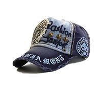 Chennuo Vintage Distressed Cotton Casquette de Baseball Snapback Trucker Cap Unisexe 56-60cm
