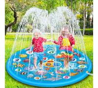 Chennyfun 170cm Tapis Enfant de Jet d'eau,Tapis De Pulvérisation D'éclaboussure Splash Sprinkle Play Pad Mat pour Activités de Plein Air Partie de Natation De L'été pour Enfant Garçons et Filles