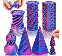 Chennyfun 6Pcs Impossible Cone, 3D Imprimé Spiral Cone Fidget Toy, Impossible Cone Pyramid Jouet en Spirale, Jouet en Spirale Imprimé en 3D, Décoration de Bureau pour Enfants et Adultes