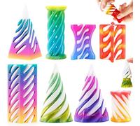 Chennyfun 8Pcs Impossible Cone, Impossible Cone Pyramid Jouet en Spirale, 3D Imprimé Spiral Cone Fidget Toy, Jouet en Spirale Imprimé en 3D, Décoration de Bureau pour Enfants et Adultes