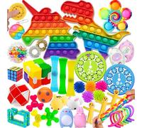 Chennyfun Fidget Sensory Toy Set, 40Pcs Jouet Anti-Stress Kit, Fidget Boule Squeeze Boule Anti-Stress Jouet, Jouet à Soulagement du Stress pour Enfant Adulte, Soulagement de l'anxiété Autisme et TDAH