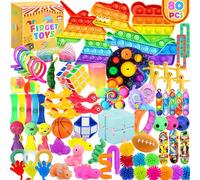 Chennyfun Fidget Sensory Toy Set, 80PCS Jouet Anti-Stress Kit, Infinity Cube Licorne Jouets Anti-Stress Jouet, à soulagement du Stress pour Enfants avec Soulagement de l'anxiété,Autisme et TDAH