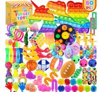 Chennyfun Fidget Sensory Toy Set, 80PCS Jouet Anti-Stress Kit, Infinity Cube Licorne Jouets Anti-Stress Jouet, à soulagement du Stress pour Enfants avec Soulagement de l'anxiété,Autisme et TDAH