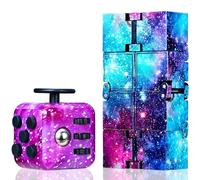 Chennyfun Fidget Toy Set, 2PCS Galaxy Jouet Cube, Décompression Jouets Cube Anti-Stress,Fidget Toys et Cube Infini Fidget Blocs, Gadget Sensoriels Cadeau Cube de Stress pour Enfants Adultes