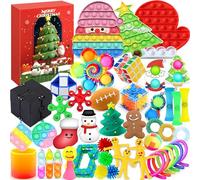 Chennyfun Fidget Toys Calendrier de l'Avent 2024,Fidget Noël Compte à Rebours avec 24 Surprises de Jouets Sensoriels pour Soulager le Stress et l'Anxiété,Cadeau de Noël Surprise pour Garçons et Filles