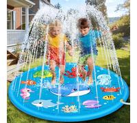 Chennyfun Tapis Enfant de Jet d'eau, 68" Tapis De Pulvérisation D'éclaboussure Splash Sprinkle Play Pad Mat pour Activités de Plein Air Partie de Natation De L'été pour Enfant Garçons et Filles