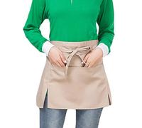chenpaif Demi-Tablier, Hommes Femmes Cuisine Restaurant Taille Tablier Couleur Unie Demi-Tablier Court ajusté avec Poches Boucles de Stylo pour Serveur Serveur Serveuse Kaki