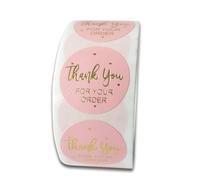 chenpaif Hand Made Stickers,500pcs Thank You for Your Order Stickers with Gold Foil Round Seal Label Handmae