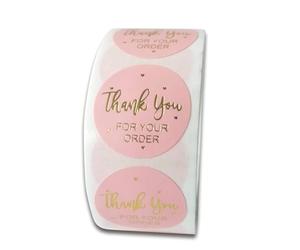 chenpaif Hand Made Stickers,500pcs Thank You for Your Order Stickers with Gold Foil Round Seal Label Handmae