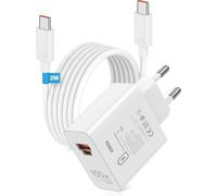 ChenQuanSarl-100W Supercharge Chargeur Rapide Pour Honor 200 Pro Magic 7 Pura 70 Pro 2 Ports Pd Chargeur Rapide Avec 6A Cable Usb C 2M Pour Honor Magic6 Lite 5 Lite V2 V3 400 200 Lite Smart 90 X6B X8