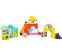 ChenQuanSarl-11748 - Jeu De Construction Fantaisie - 24 Briques Multicolores En Bois Pour Empiler Et Découvrir - Jouets À Partir De 12 Mois