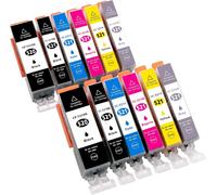 ChenQuanSarl-12 Cartouches D'Encre Pour Canon Pixma Mp980 Mp990 Mp 980 990 Avec Grauen Cartouche / Compatible Cartouches Avec Puce Einfach Einkitzen Et Losdrucken / Remplace Canon Pgi-520Bk Cli-521Bk