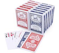 Chenquansarl-12 Jeux De Carte 54 À Index Standard, 6 Bleu Et 6 Rouge, Cartes À Jouer En Carton Lisse, Poker Playing Cards Parfait Pour Fête Cadeaux Jeux (6.3 X 8.8cm)